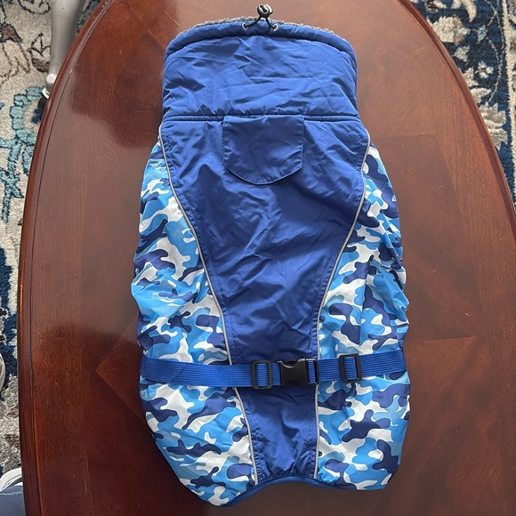 Blue Camo Dog Fleece lined Vest/Coat